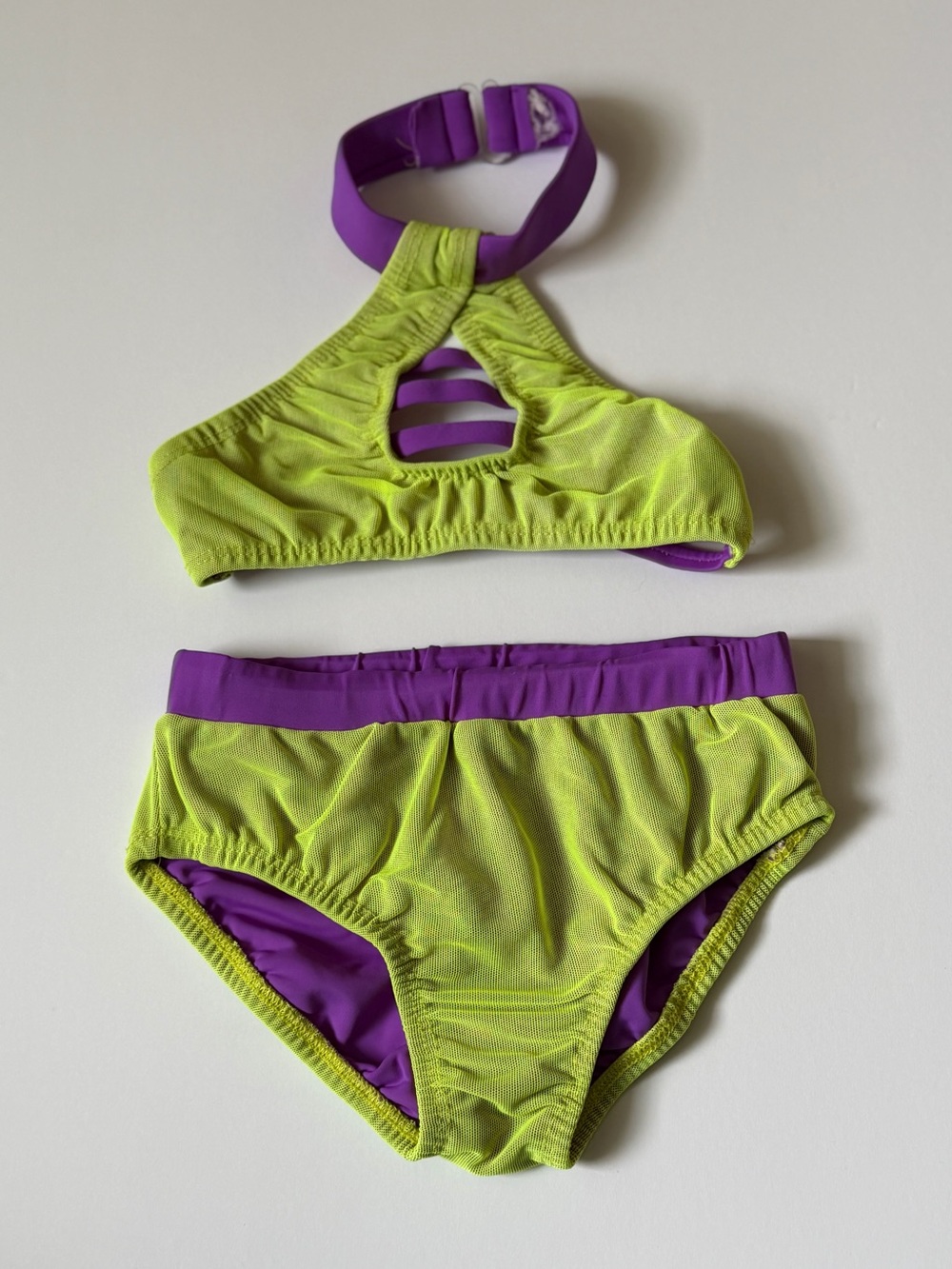 Custom YXS purple & green dancewear set